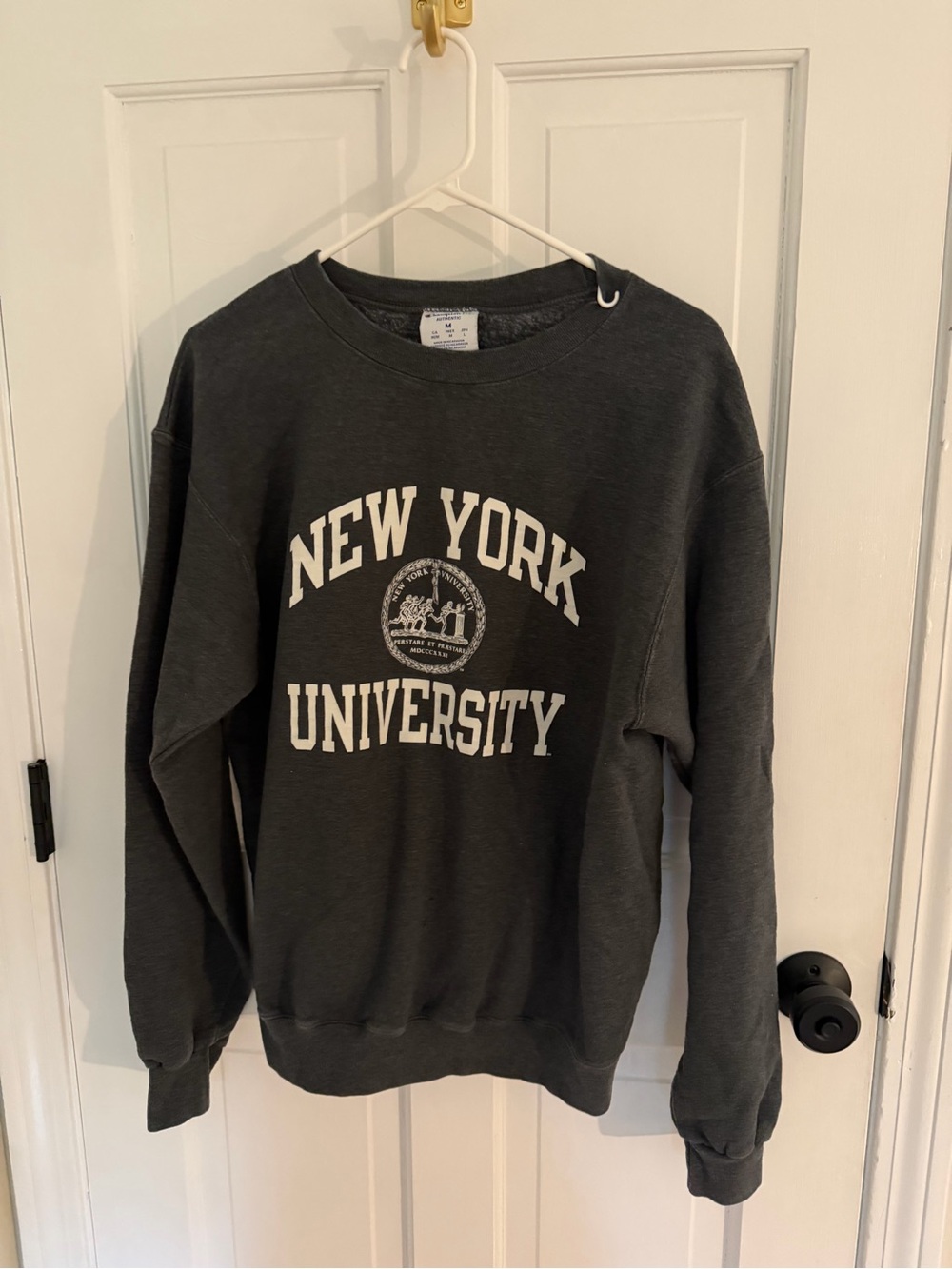 Champion Dark Gray New York University Crewneck Sweatshirt